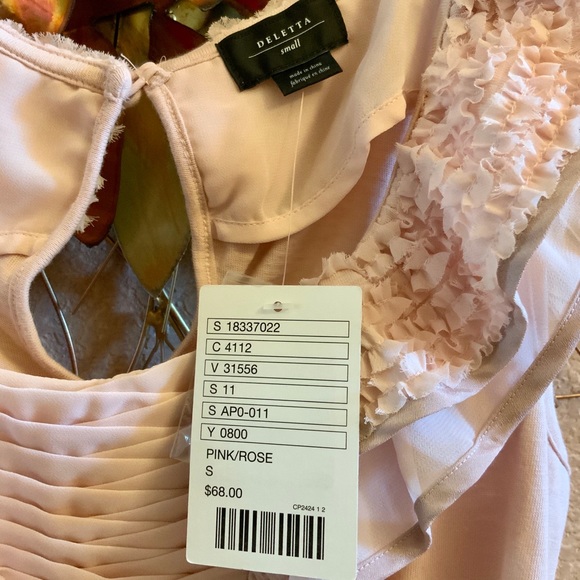 NWT Deletta S Anthropologie rose sleeveless blouse - Picture 4 of 6